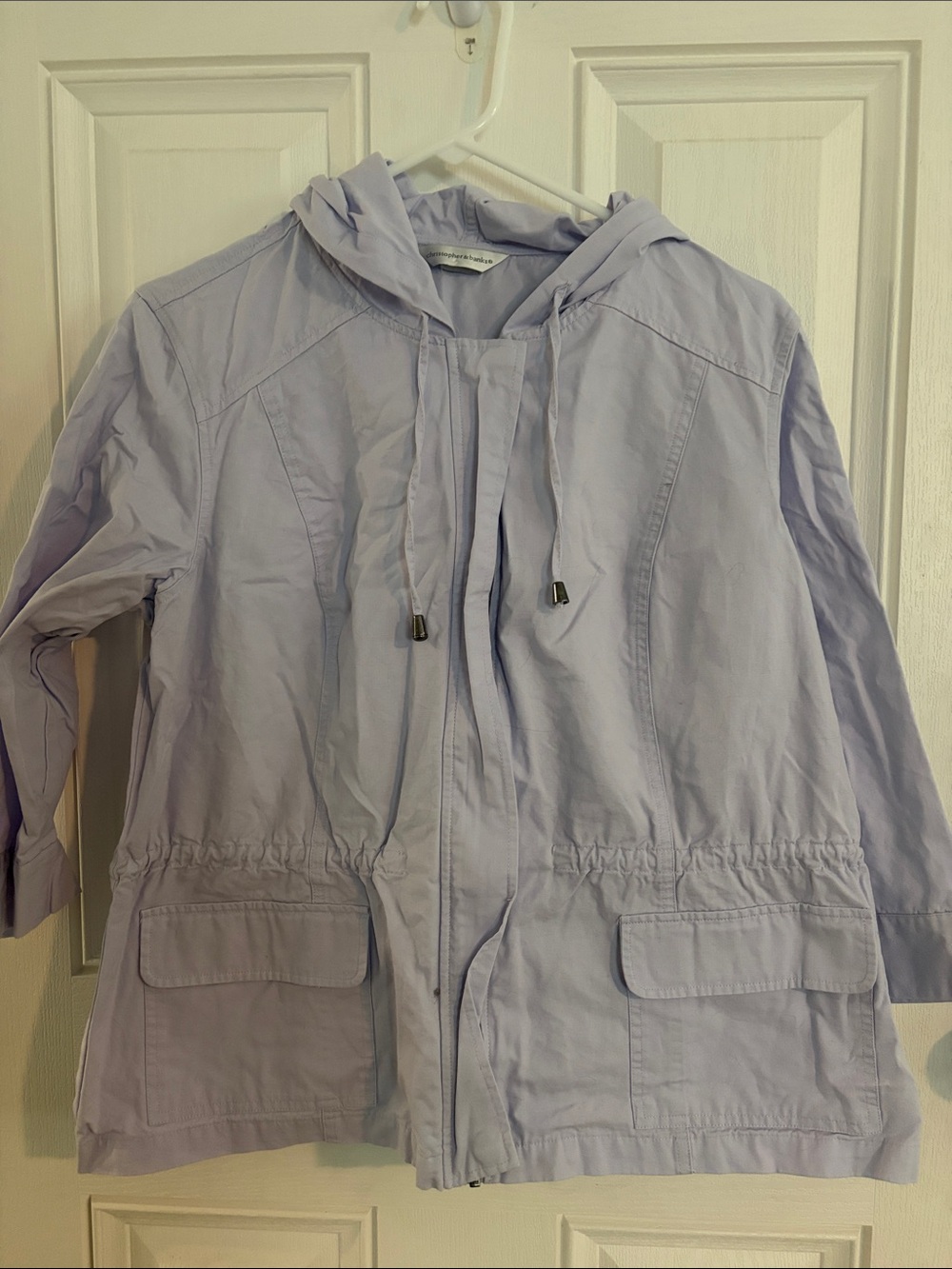 Christopher & Banks Light Lavender Hooded Utility Jacket